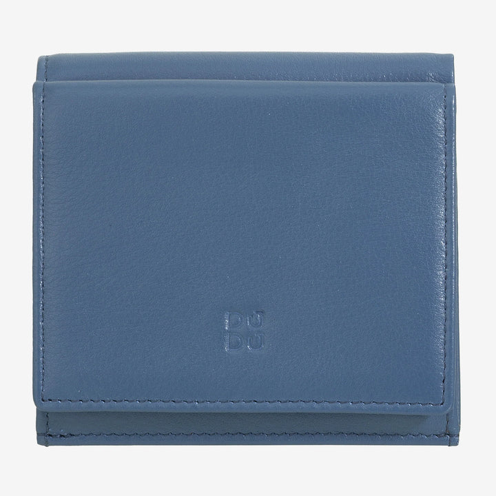 DUDU Multicolored leather RFID wallet for cards and coins