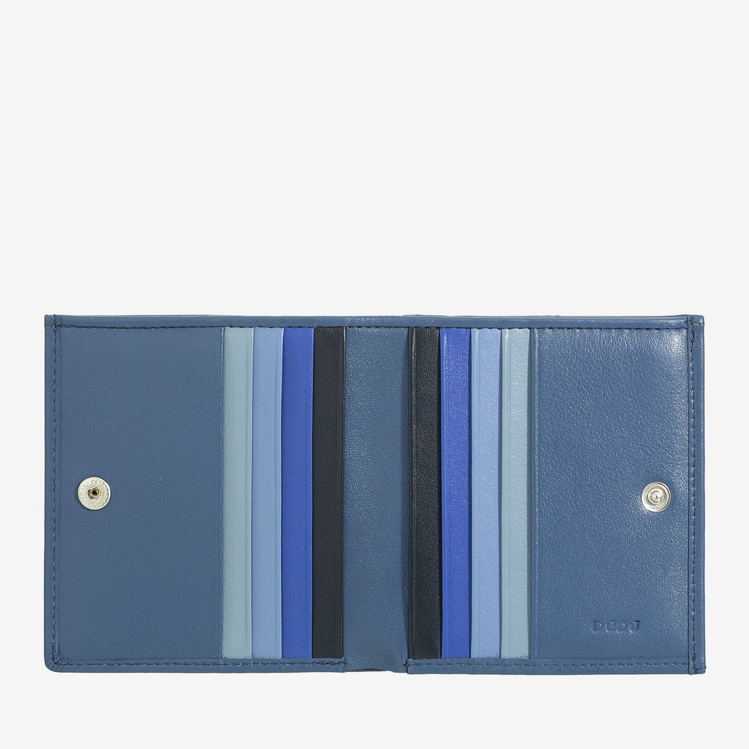 DUDU Multicolored leather RFID wallet for cards and coins