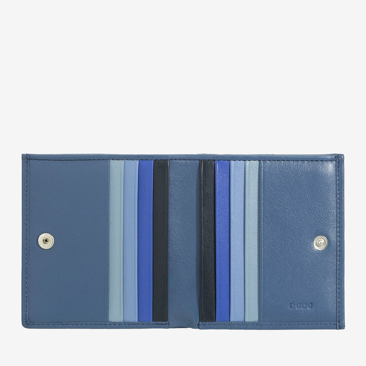 DUDU Multicolored leather RFID wallet for cards and coins