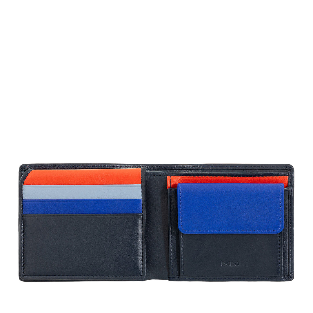 DUDU Small RFID men's leather men's portfolio with door holder