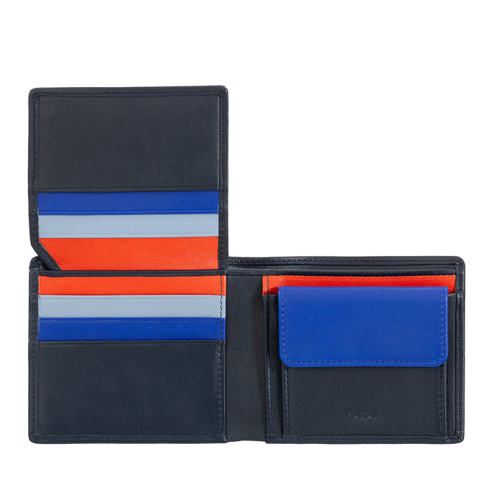 DUDU Small RFID men's leather men's portfolio with door holder