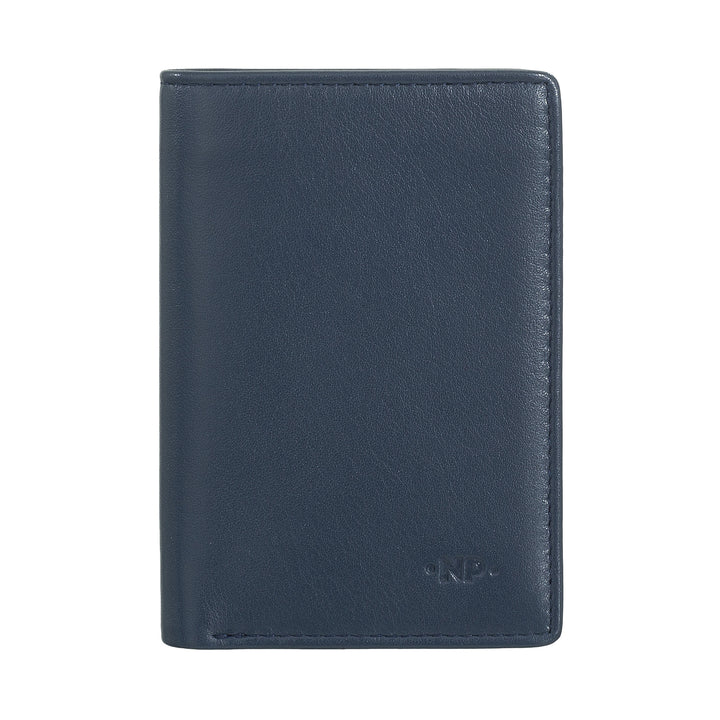 Nuvola leather wallet small men of real leather, slim holder holder wallet with rear zip, pocket, compact, wallet