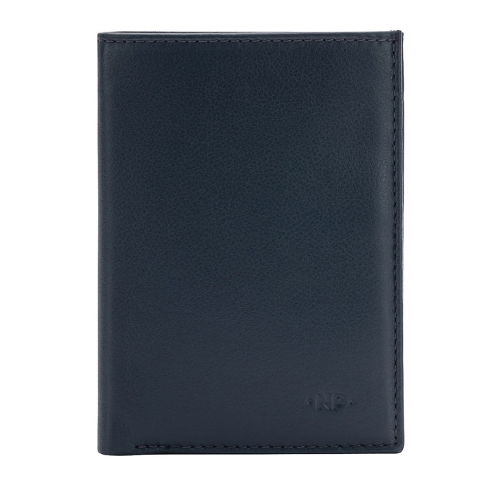 Nuvola leather wallet for men in thin leather slim vertical format cards