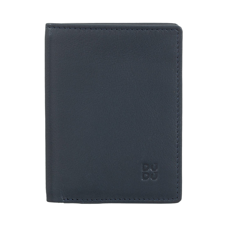 DUDU Men's Leather Wallet, Slim Men's Wallet with Credit Card Holder, Cash Banknote Holder, Small and Compact, with RFID Protection