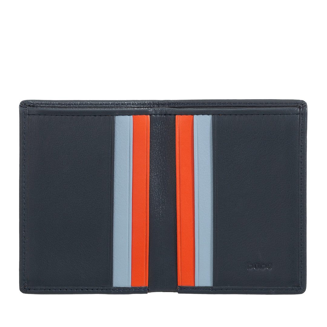 DUDU Men's Leather Wallet, Slim Men's Wallet with Credit Card Holder, Cash Banknote Holder, Small and Compact, with RFID Protection