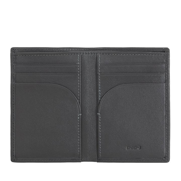 DUDU Men's Wallet in Small Leather, Compact Slim Men's Wallet with Credit Card holder, Cash banknotes holder, Door Zip, with RFID protection