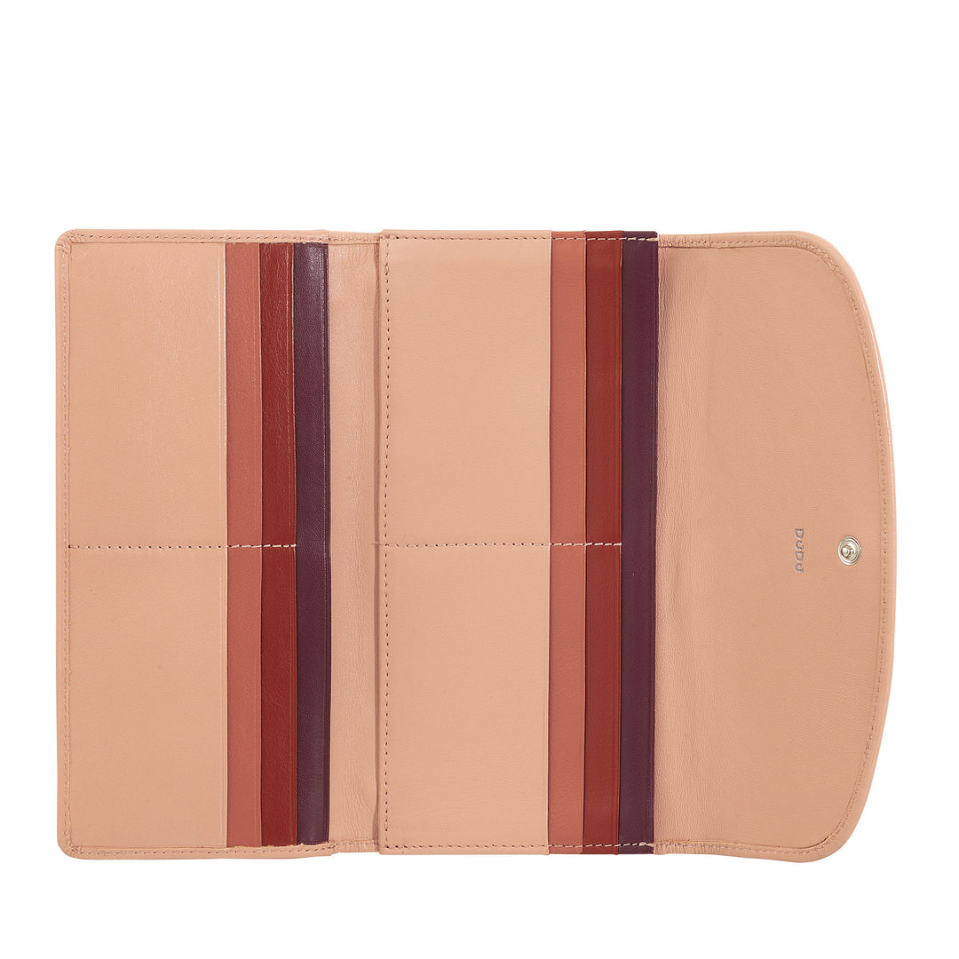 DUDU WORLD WORLD WORLD IN REAL LEATHER, RFID shielded, Portamonete hinge wallets, Multi compartments