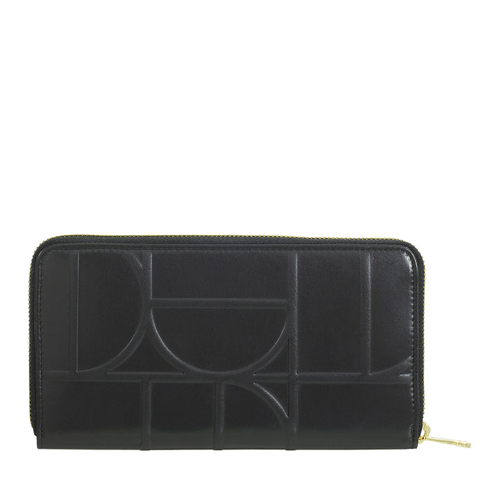 DUDU WOMEN'S WOMEN'S LARGE RFID of real printed leather, AROUND ZIP WALLS WITH CARD RATE CARD AND LAME LOCK