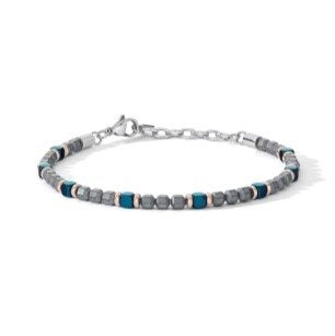 Críochnaíonn Bracelet Cruach Mianra Comete PVD Blue Hematite UBR 1225