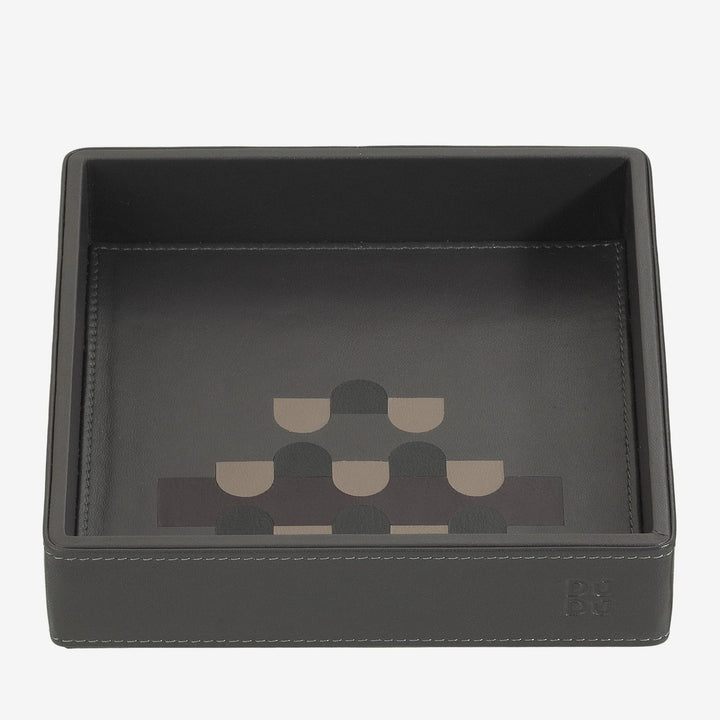 DUDU Entryway Designer Colored Leather Pocket Tray, 14x14cm, with Gift Box