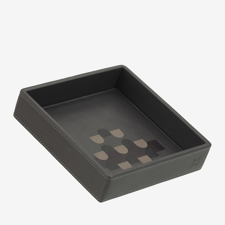 DUDU Entryway Designer Colored Leather Pocket Tray, 14x14cm, with Gift Box