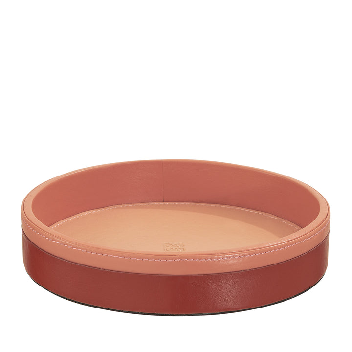 DUDU Empatata from round entrance in leather, small tray of 16cm multicolor design, decorative object of the house