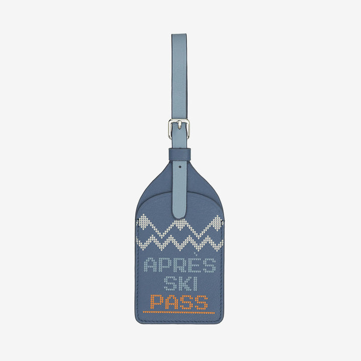 DUDU Name Tag, Genuine Leather Apres Ski Suitcase Tag, Travel Luggage Tag, Anti-Loss Address Tag