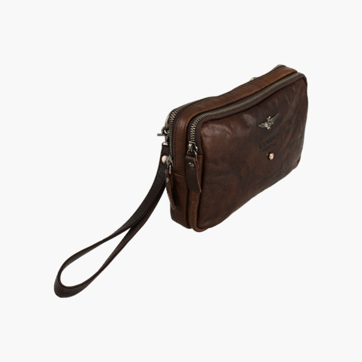 Aeronautica Militare Small Vintage leather shoulder bag AM309-MO