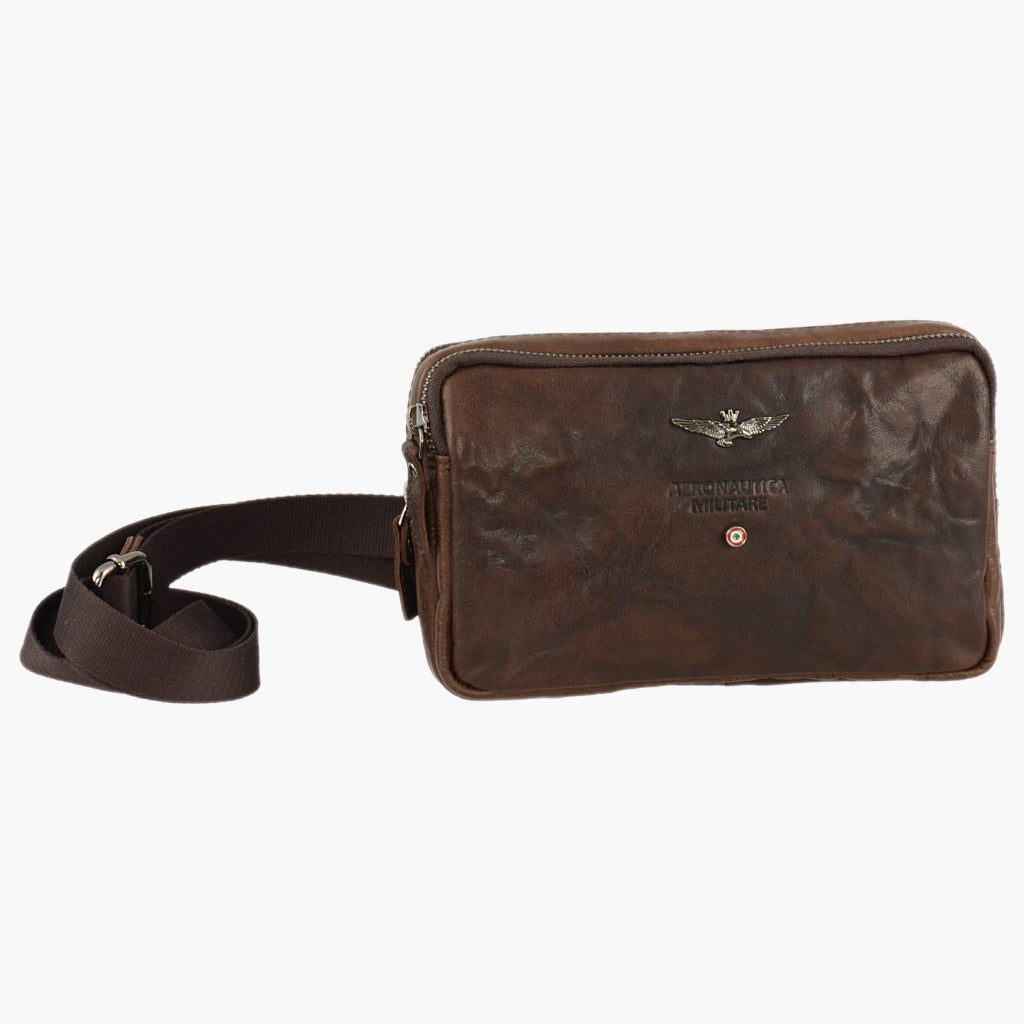 Aeronautica Militare Small Vintage leather shoulder bag AM309-MO
