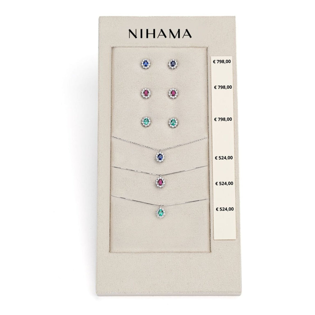 Nihama package cl 5125 + or 5103 18kt oval 4x3 sapphire, ruby ​​and emerald tr. N.LIGHTBOX.14-T