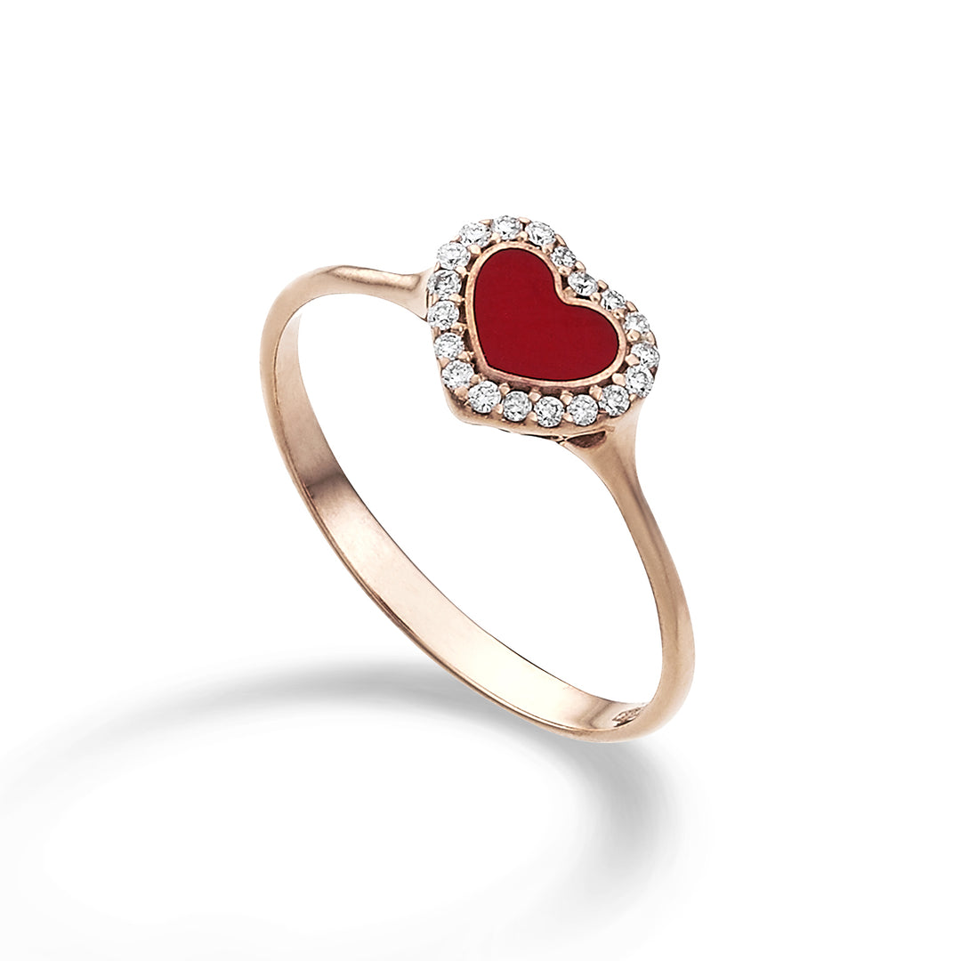 Mikiko an 9k ct.0,10 small heart red enamel MA5134R3BR010