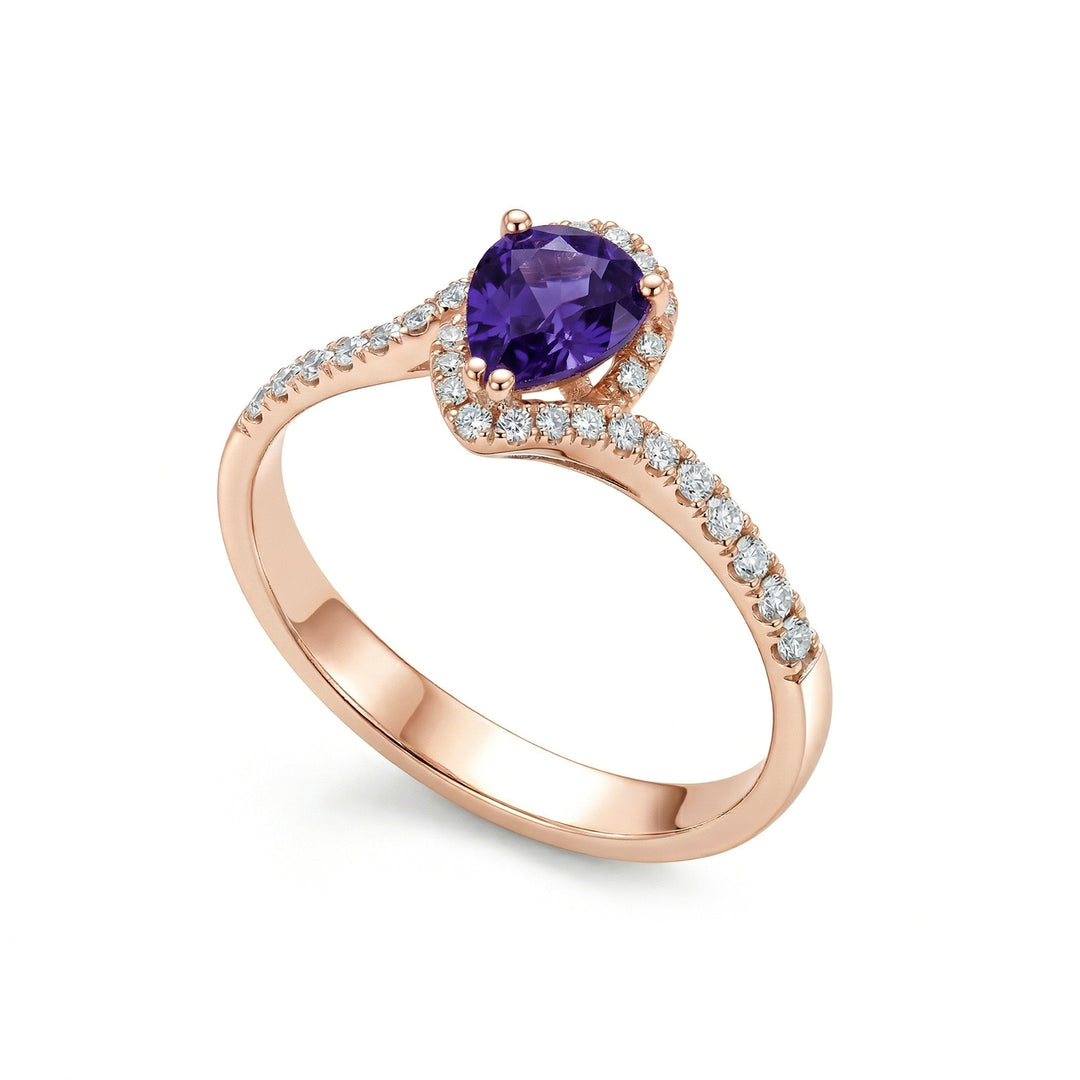 Golay purple/blue sapphire ring drop 5x6 with contour ACLC028WDIZV2-21102110010