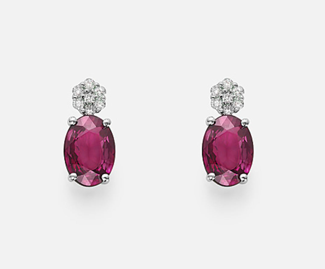 Nihama or 18k oval ruby ​​7x5 ct.1,80 diam. ct. 0.08 NO5014O4RBC