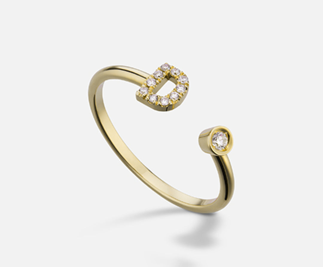 Golay an 9k letter d small yellow gold diam. ct.0.08 GAFDD1R1