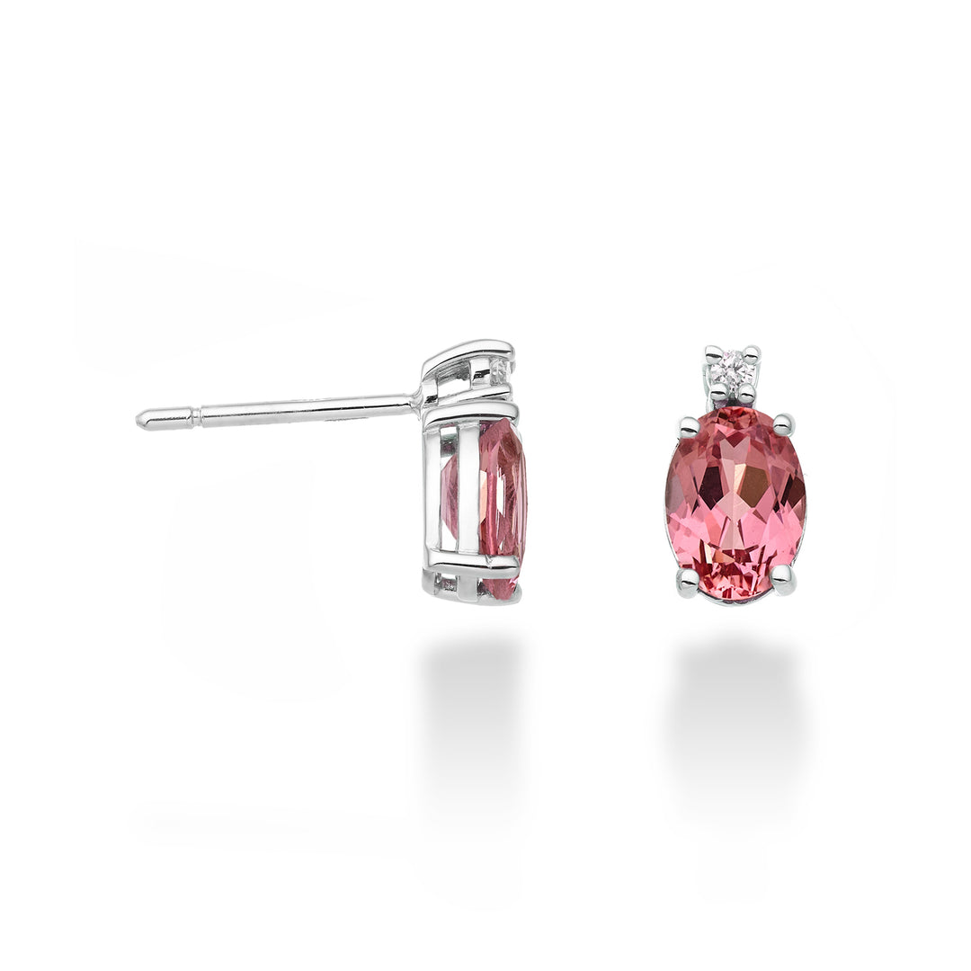 Nihama or 18k oval pink sapphire 6x4 ct.1,20 diam. 0.02 ct NO5023O4ZFRP