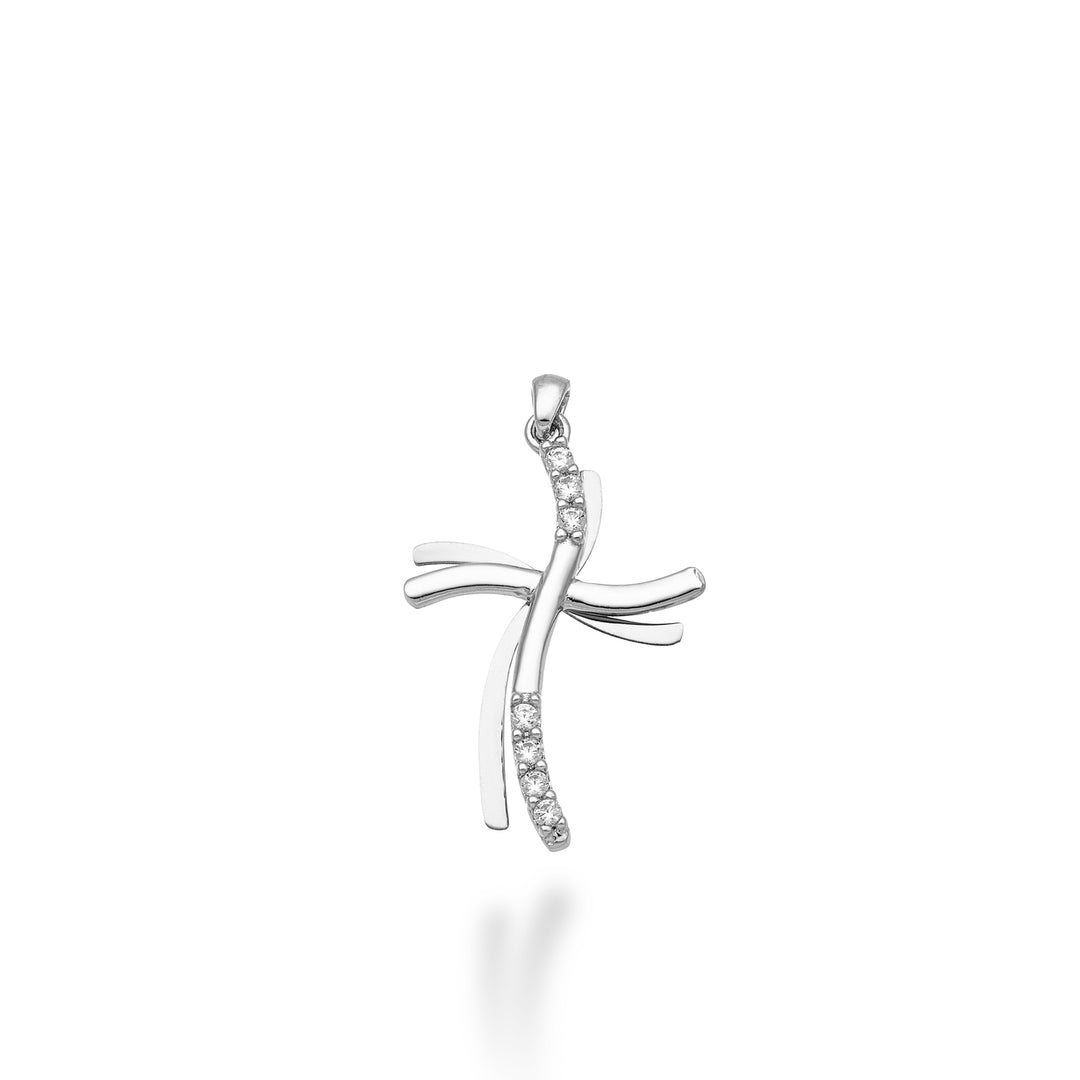 Mikiko pe 18k 0.07 ct white gold cross 1.8 cm MP5016O4BR007