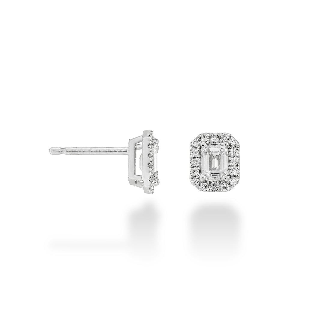 Golay earrings size central emerald 0.40 ct and diam OCLCEM001D40-22329110017