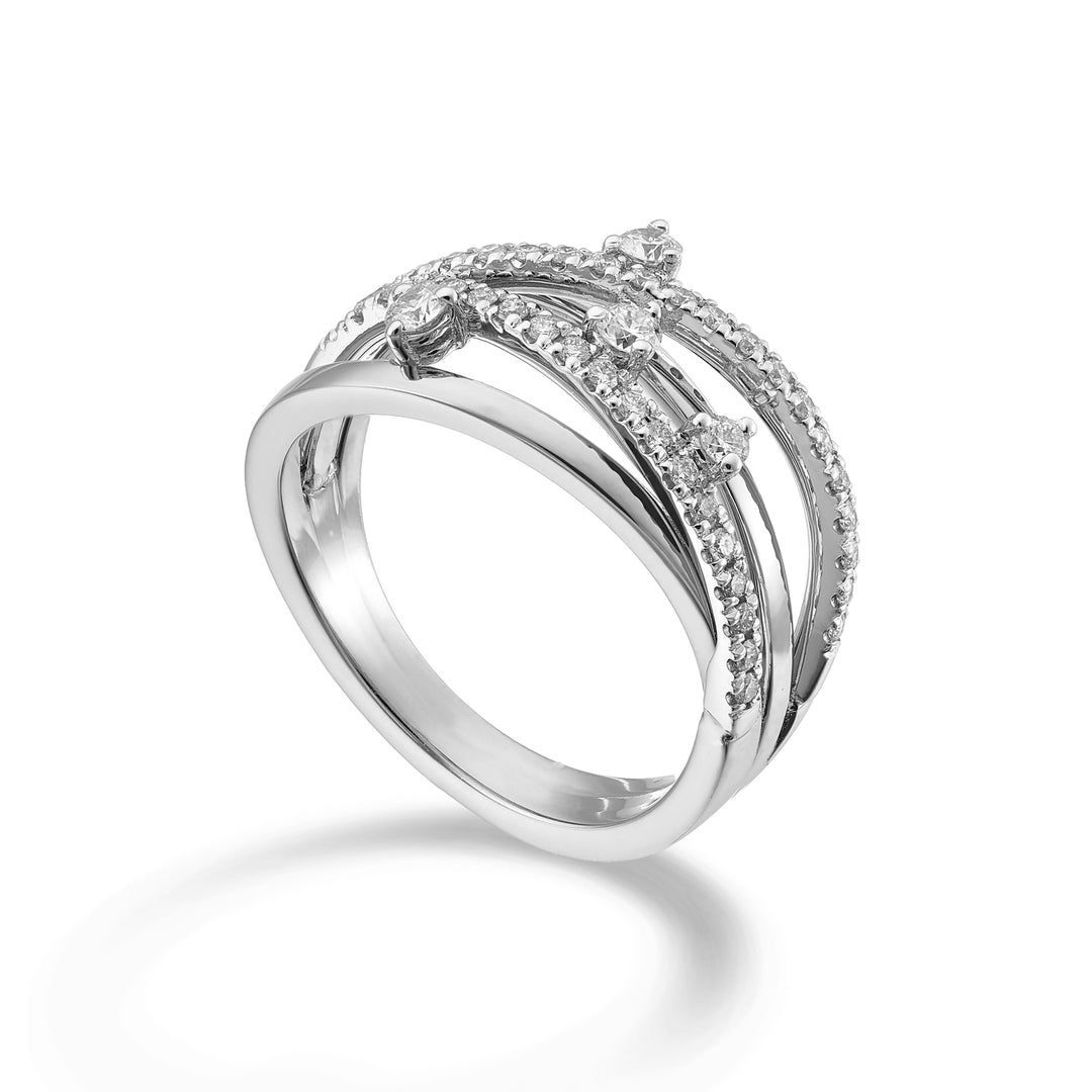 Golay diamond ring four rows and four tang stones AMF7772DB-26016110159