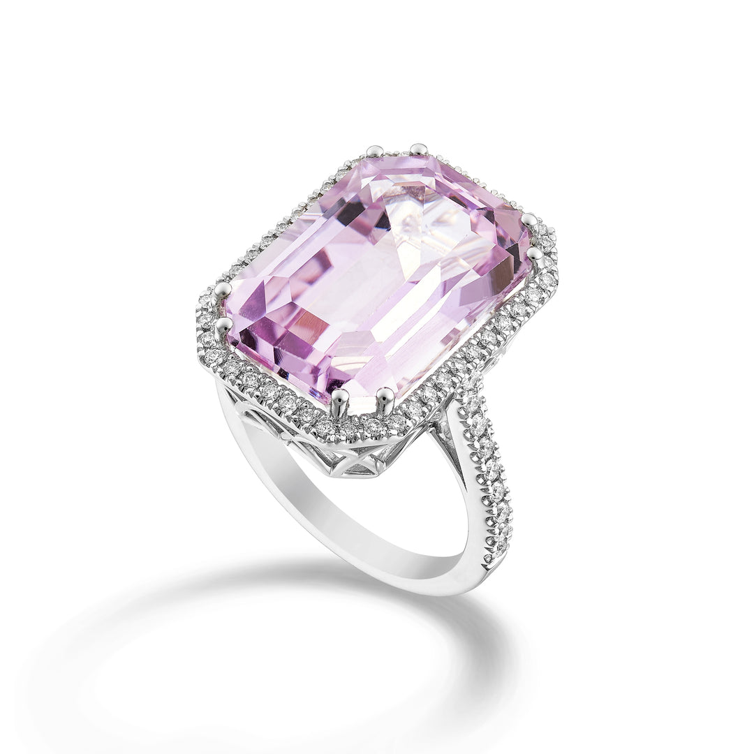 World Diamond Group ring with kunzite oct.19x13 contour and shank inc APU492DKZ1913-24176110010