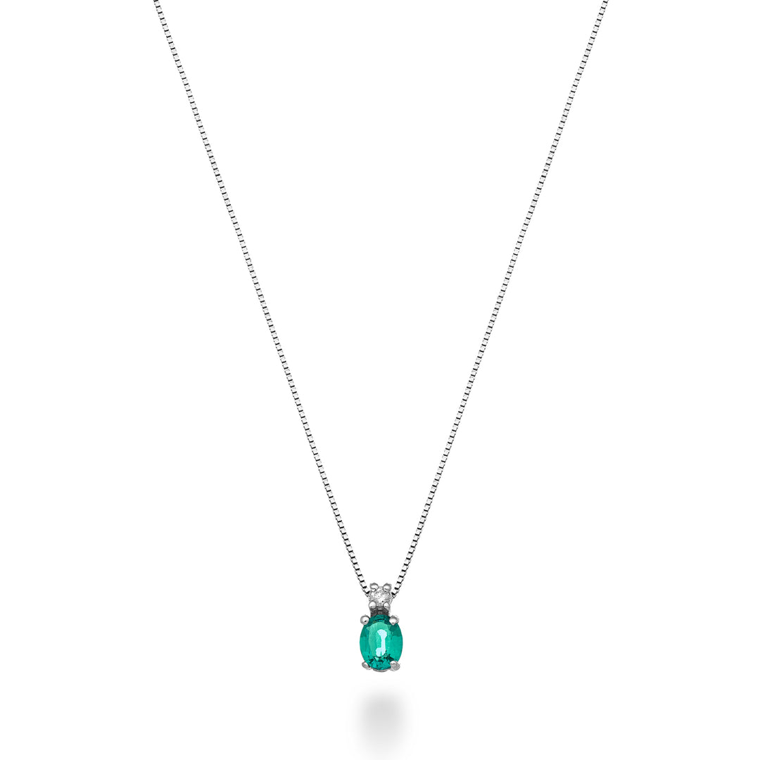 Nihama cl 9k emerald no. oval 5x4 ct.0.30 diam. ct.0,01 ND5181R4SMN