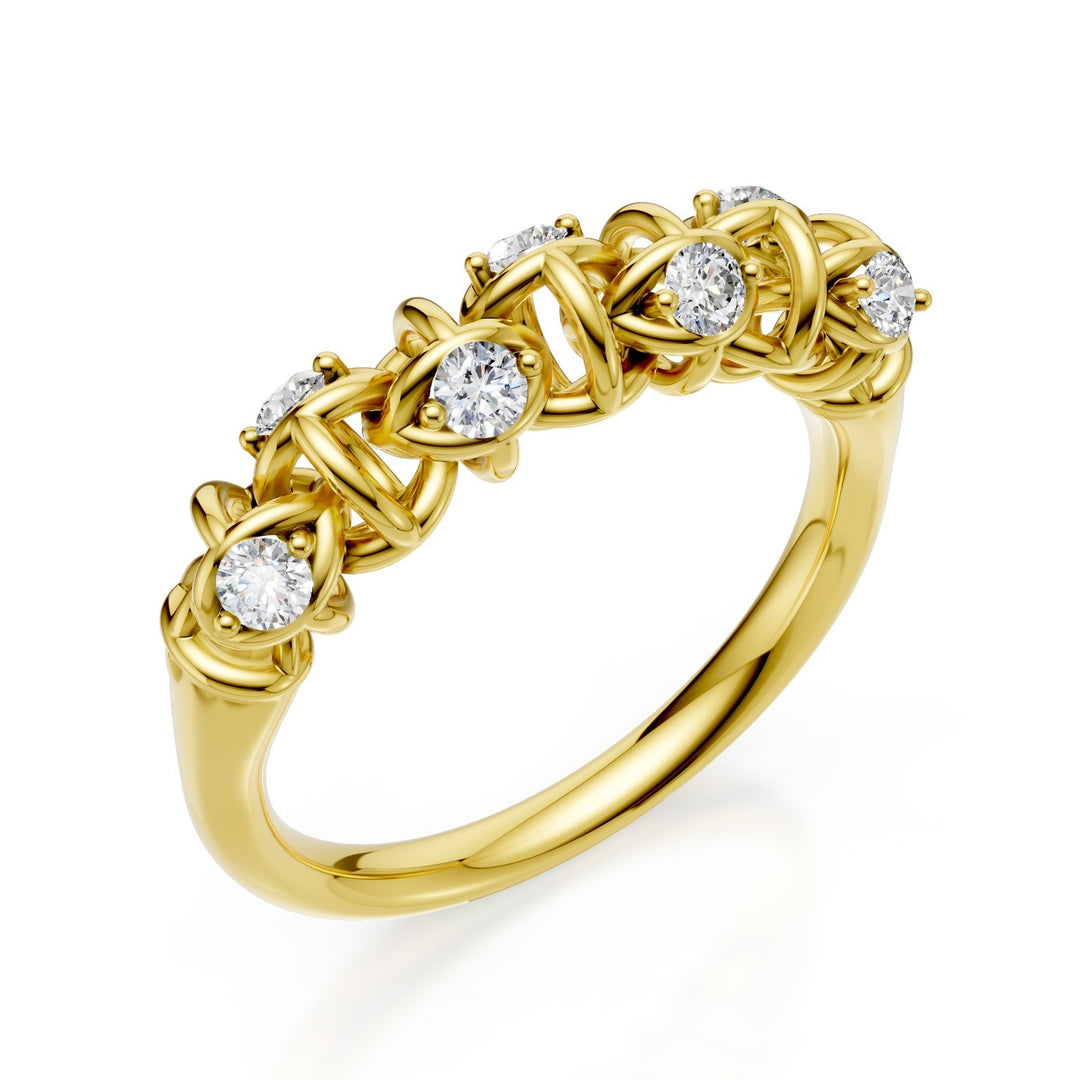 Golay riviere ring soft mesh diamonds yellow gold ARD540D003G-24296110078