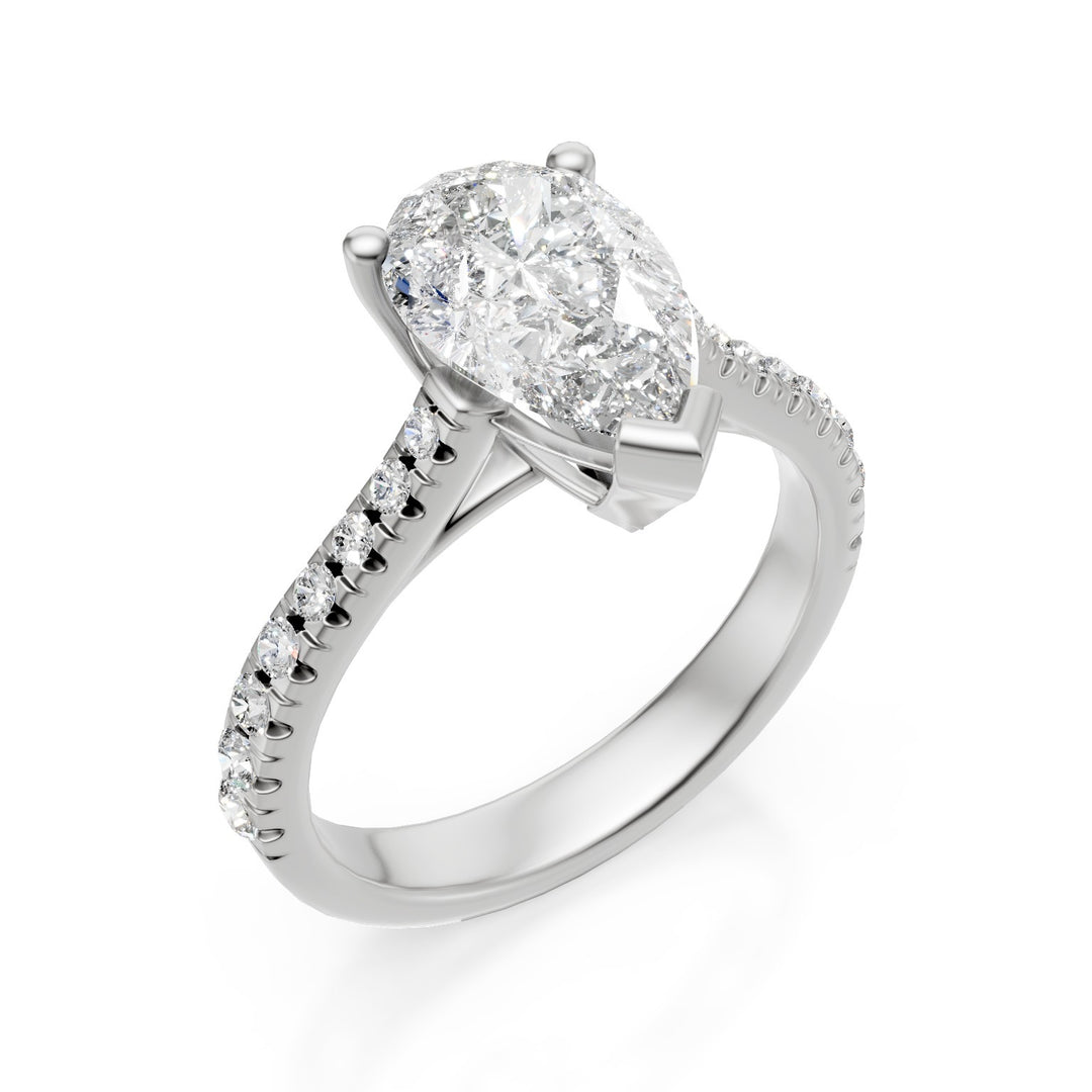X-Diamond an 18kt lab g.d. total ct. 2.29- cent. ct. 2.00 drop - embedded stem with round ct. 0.29 LXDAPU075O4GOBI229