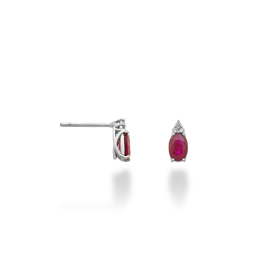 Mikiko or 18k ruby ​​n. 5x3 oval and three diamonds MO5182O4RBN056