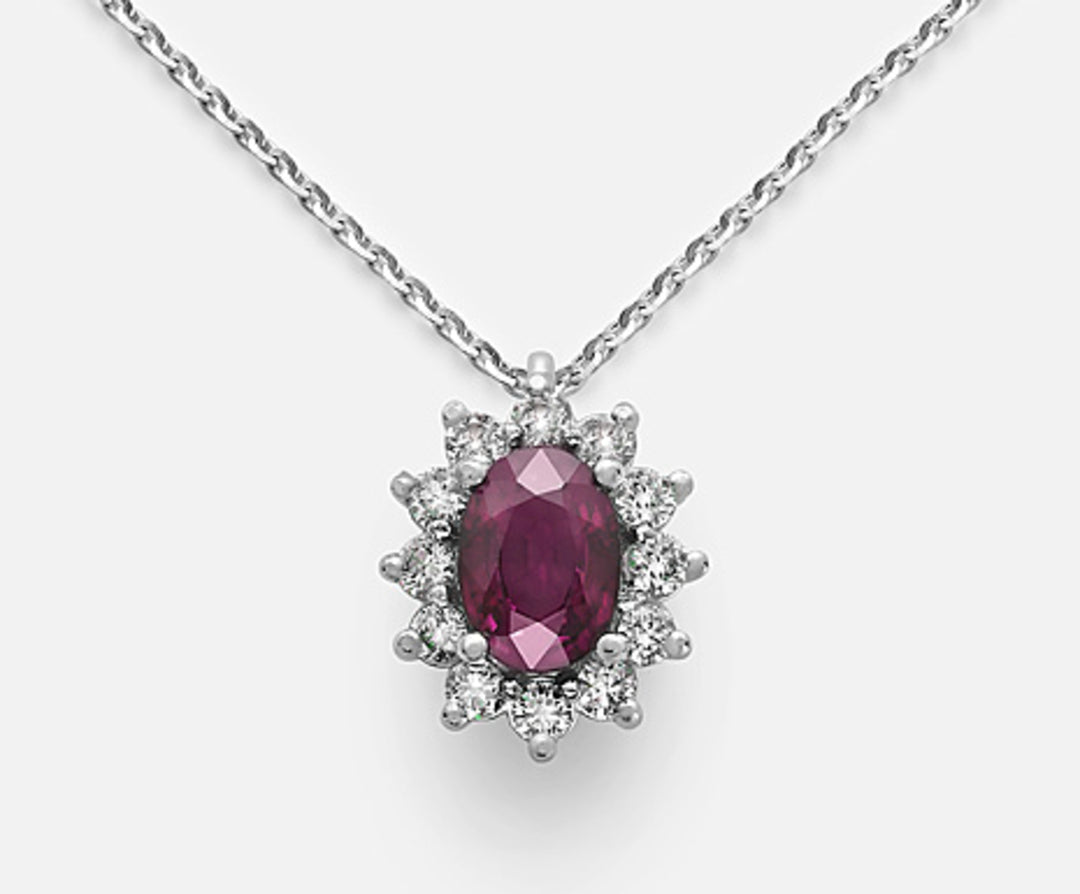 Mikiko cl 18k ruby ​​n. oval 7x5 ct 0.85 diam. 0.30 ct MD5048O4RBN085