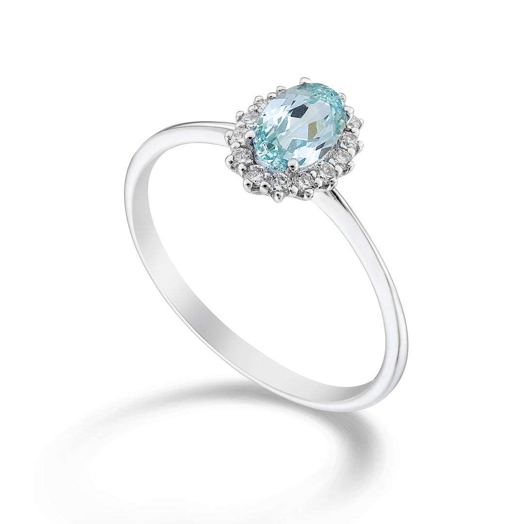 Nihama an 18k oval paraiba tourmaline 6x4 ct.0,70 diam. ct.0.13 NA5141O4PAR
