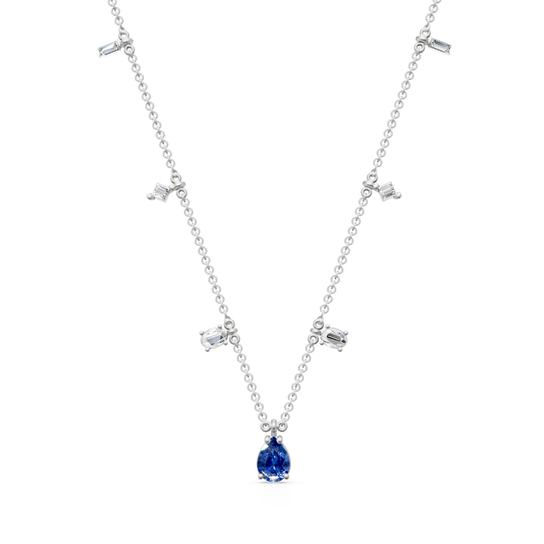 Golay zaf drop pendant necklace 7x5, diam baguette, pr, ov GCL497DZB75-24261110060