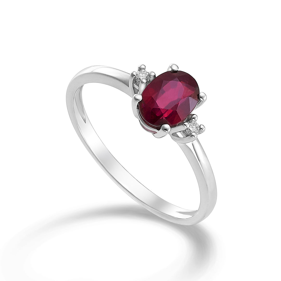 Nihama an 9k oval ruby ​​7x5 ct.0,90 diam. ct.0,03 NA5073R4RBC