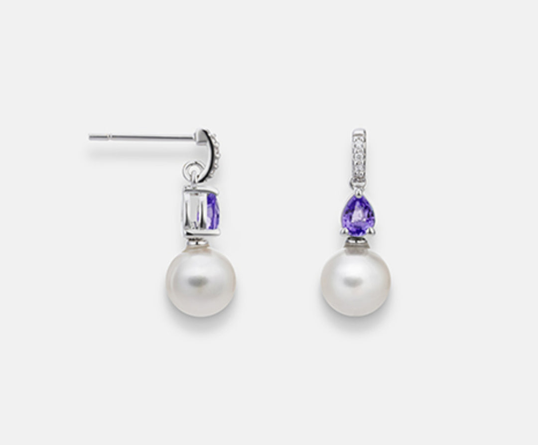 Mikiko or 18k fw 6.5/7 amethyst drop 4x3 ct.0.30 dia ct.0.02 MO1522O4FABI065