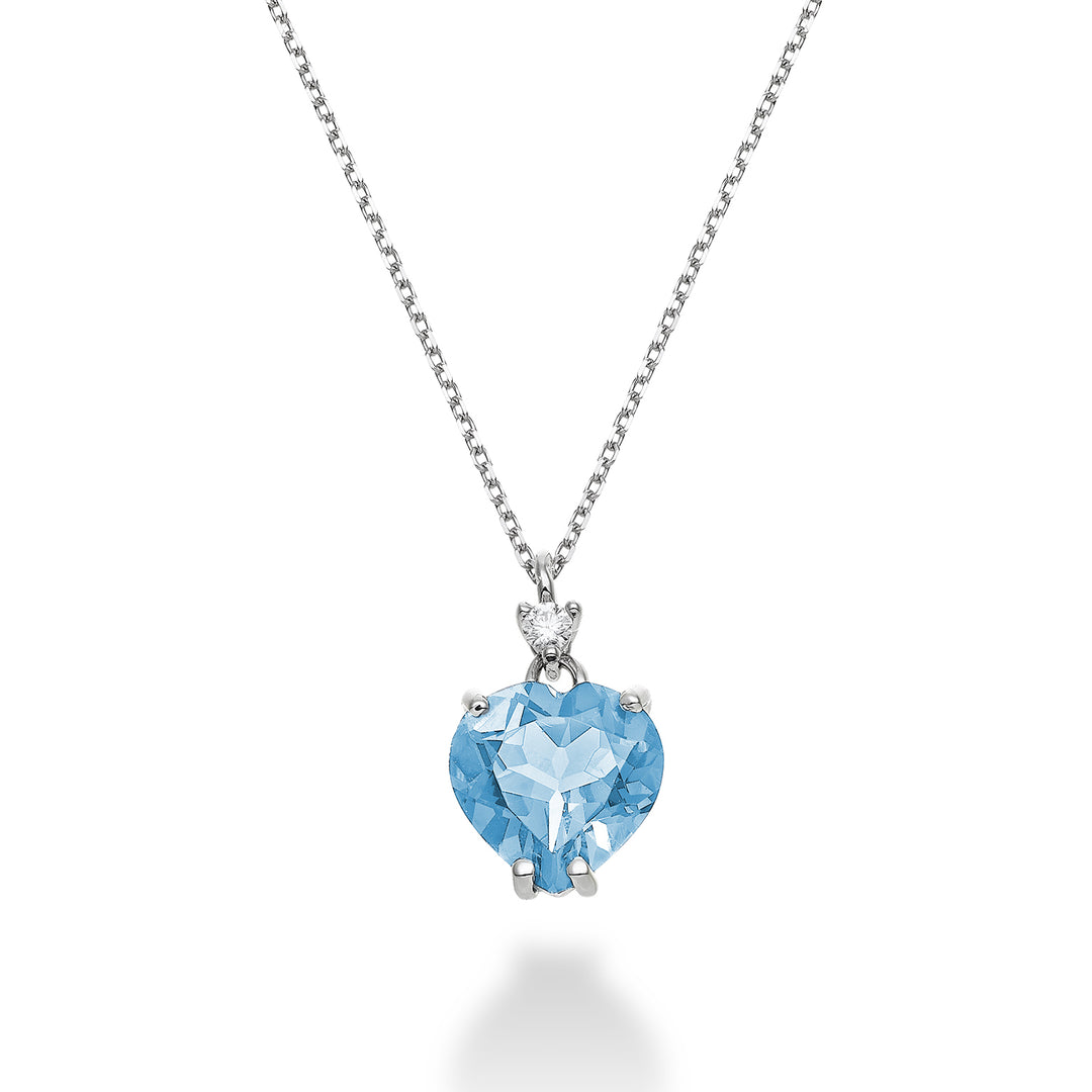 Mikiko cl 18k blue topaz heart 8x8 ct.2.30 diam. ct.0,025 MPCL198DITPAZ88O4