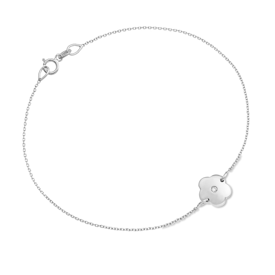 Nihama br 18k flower 0.01 ct white gold NB5041O4BR001
