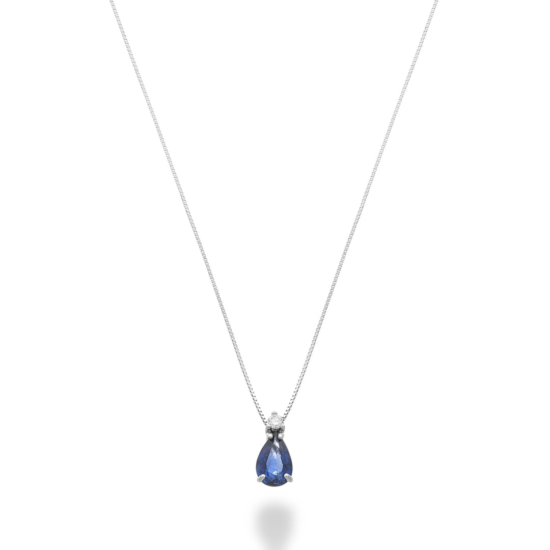 Nihama cl 18k sapphire drop 6x4 with diamond ND5191O4ZFD