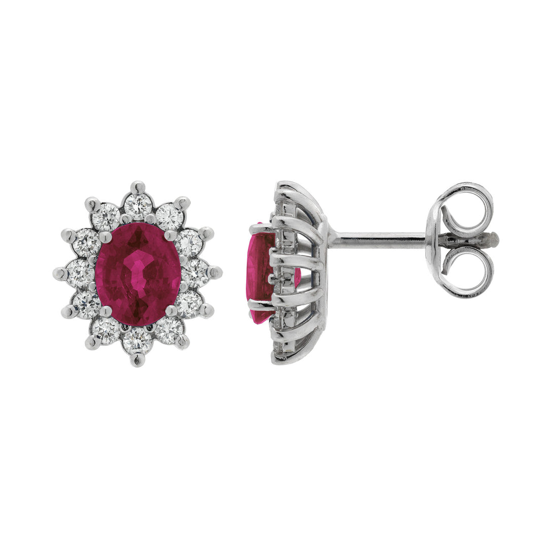 Golay 5x6 oval ruby earrings and diamonds OCL019WDIRU-22034110108