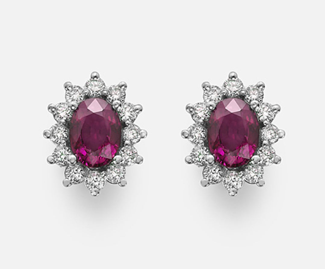 Nihama or 18k oval ruby ​​7x5 ct.1,80 diam. 0.60 ct NO5031O4RBC