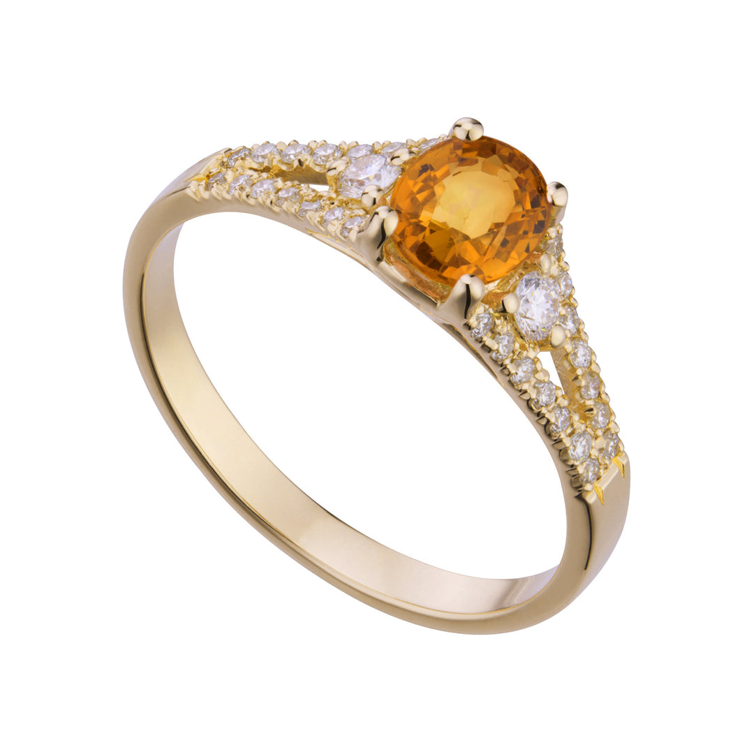 Golay ring with 5x6 oval yellow sapphire and recessed shank ACL204DIZY-21286110048