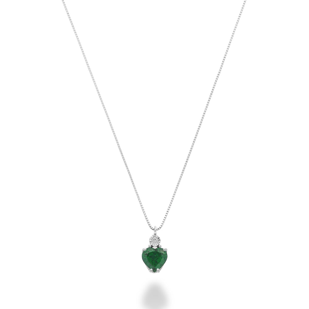 Mikiko cl 9k emerald n. 5x5 heart with diamond MD5195R4SMN031