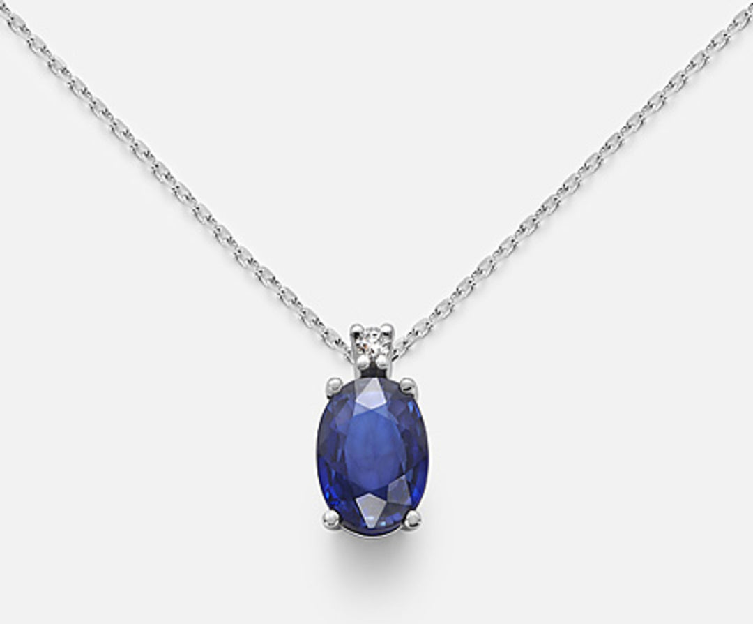 Nihama cl 9k sapphire no. oval 7x5 ct.0.80 diam. ct.0,015 ND5035R4ZFN080