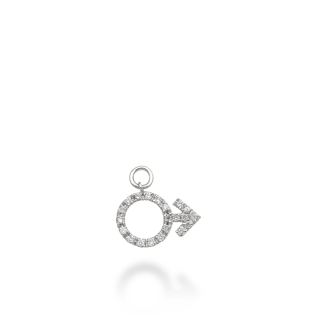 World Diamond Group charm symbol man 18k ct.0.16 g vs white gold GCH216DIO4