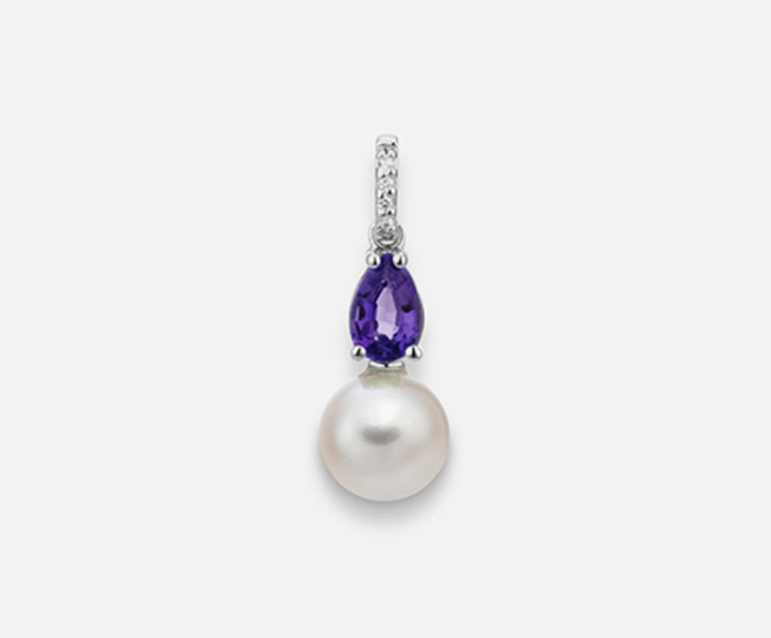 Mikiko pe 18k fw 7.5/8 amethyst drop 6x4 ct.0.36 dia ct.0.015 MP0391O4FABI075
