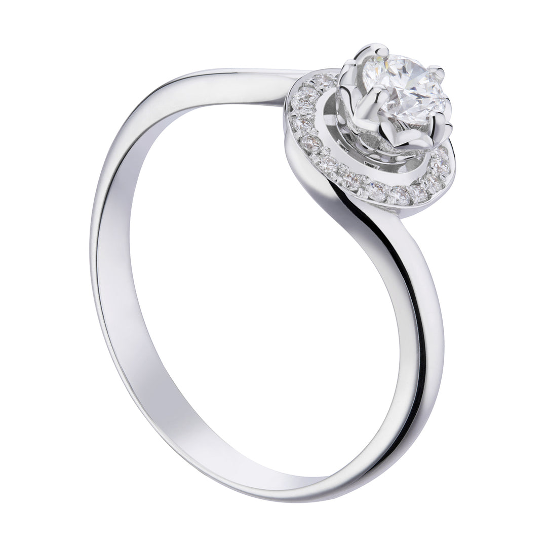 World Diamond Group fm solitaire with paveted circle, ct. 0.30-0.38 ACTFM008BDI3-19304110136
