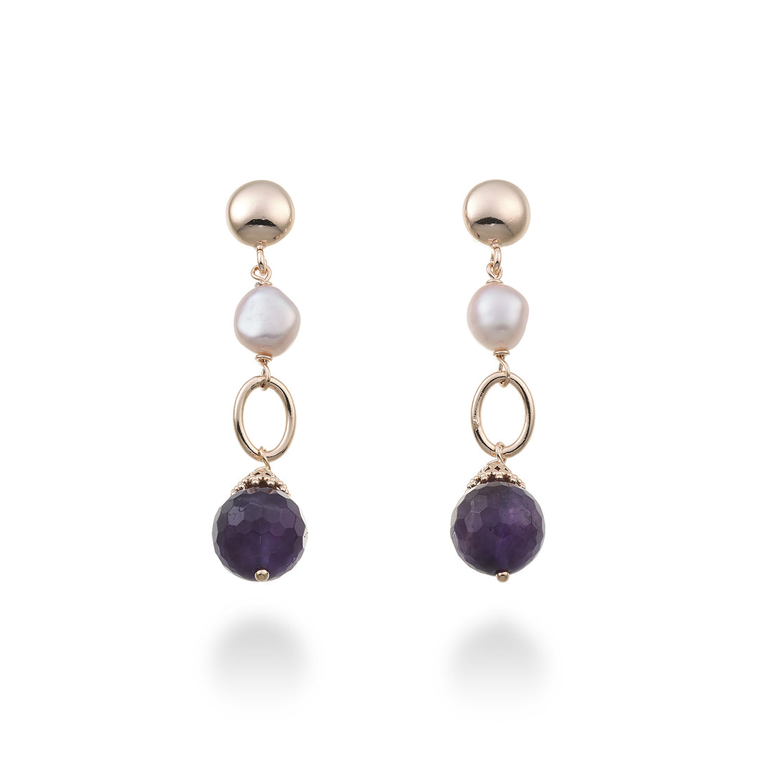 Mikiko or ag925 fw bar. mu 9/10 amethyst 12mm MO7654A3FDMU910
